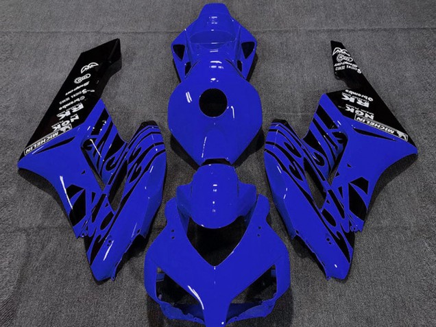 Honda CBR1000RR Motorrad Verkleidung 2004-2005 - Blau Glanzendes Schwarz Flamme