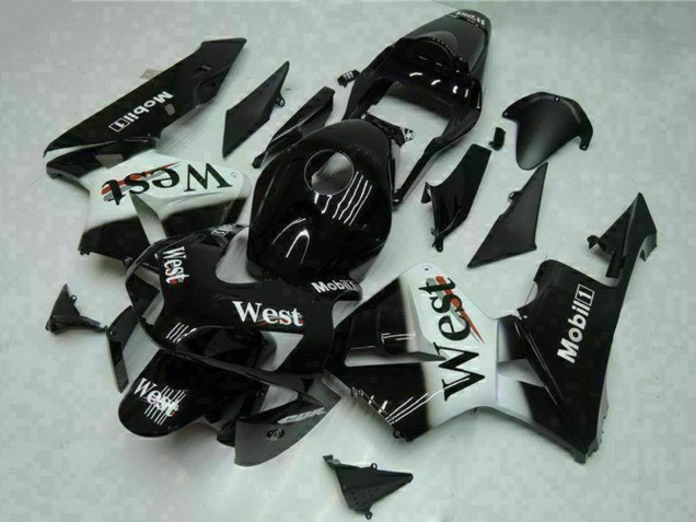 Honda CBR600RR Motorrad Verkleidung 2003-2004 - Glanzendes Schwarz Weiss West Mobil