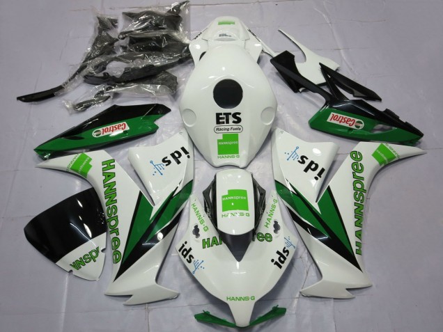 Honda CBR1000RR Motorrad Verkleidung 2012-2016 - Weiss Grun Glanzendes Schwarz Hannspree Castrol
