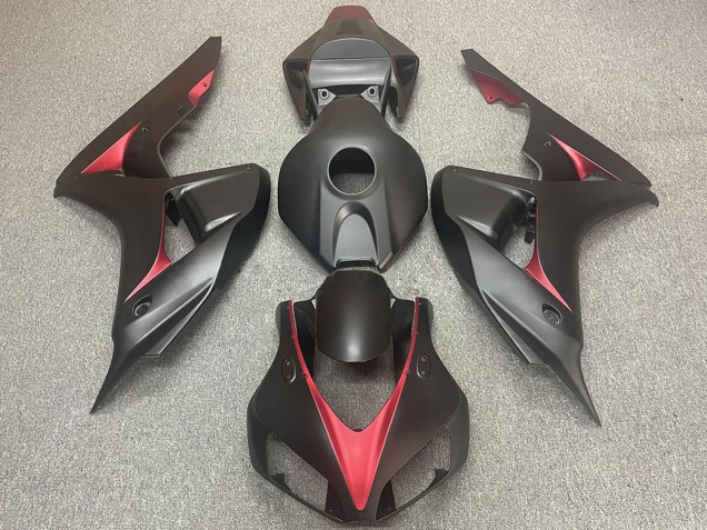 Honda CBR1000RR Motorrad Verkleidung 2006-2007 - Matt Schwarz Rot