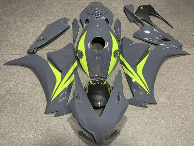 Honda CBR1000RR Motorrad Verkleidung 2012-2016 - Nardo Grau Fluo Gelb Carbonfaser