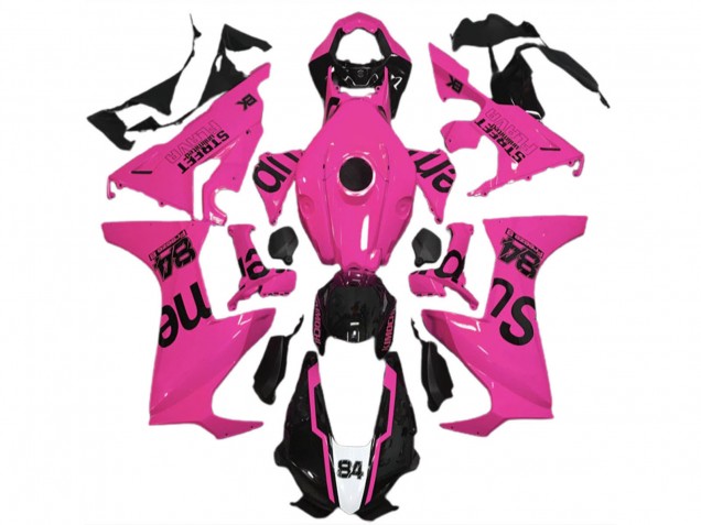 Honda CBR1000RR Motorrad Verkleidung 2017-2023 - Rosa Glanzendes Schwarz Street Flava
