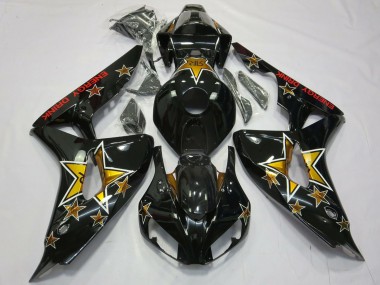 Honda CBR1000RR Motorrad Verkleidung 2006-2007 - Glanzendes Schwarz Stern Energy Drink