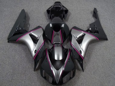 Honda CBR1000RR Motorrad Verkleidung 2006-2007 - Silber Rosa Glanzendes Schwarz PinStreifen