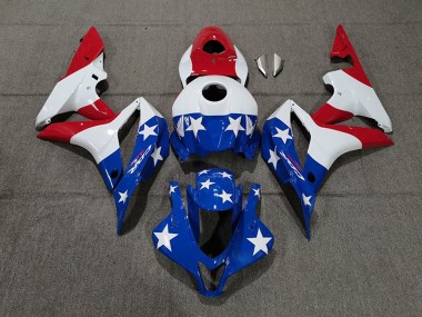 Honda CBR600RR Motorrad Verkleidung 2007-2008 - Weiss Blau Rot American Flag