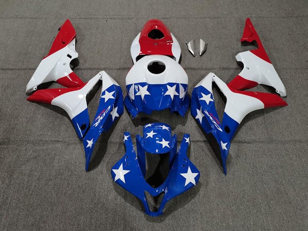 Honda CBR600RR Motorrad Verkleidung 2007-2008 - Weiss Blau Rot American Flag