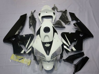 Honda CBR600RR Motorrad Verkleidung 2005-2006 - Weiss Glanzendes Schwarz