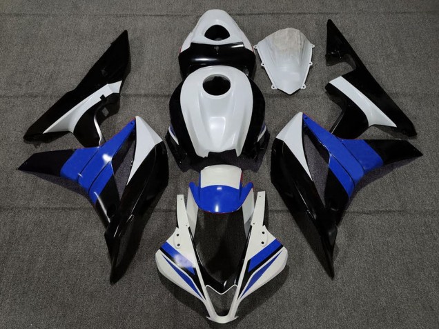 Honda CBR600RR Motorrad Verkleidung 2007-2008 - Weiss Blau Glanzendes Schwarz