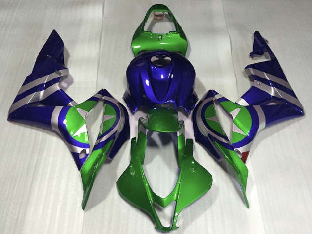 Honda CBR600RR Motorrad Verkleidung 2007-2008 - Blau Grun Silber Captain America