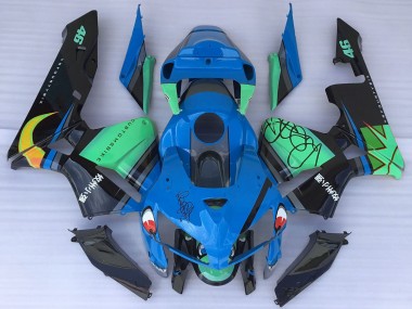 Honda CBR600RR Motorrad Verkleidung 2005-2006 - Blau Grun Schwarz Hai