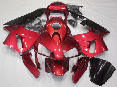 Honda CBR600RR Motorrad Verkleidung Kit 2003-2004 - Rot Glanzendes Schwarz