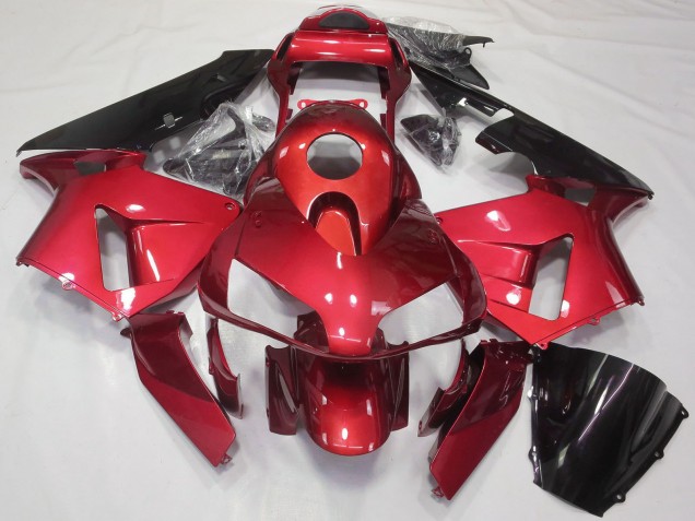 Honda CBR600RR Motorrad Verkleidung Kit 2003-2004 - Rot Glanzendes Schwarz