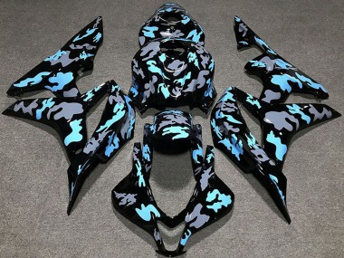Honda CBR600RR Motorrad Verkleidung 2007-2008 - Blau Grau Camouflage