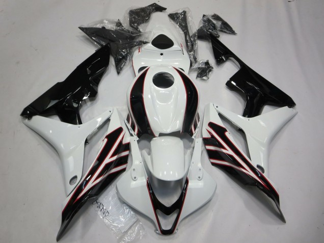 Honda CBR600RR Motorrad Verkleidung 2007-2008 - Weiss Glanzendes Schwarz OEM Stil