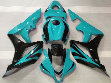 Honda CBR600RR Motorrad Verkleidung 2007-2008 - Cyan Blau Glanzendes Schwarz OEM Stil