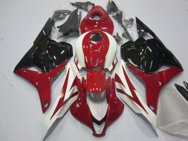 Honda CBR600RR Motorrad Verkleidung 2009-2012 - Weiss Rot Glanzendes Schwarz OEM Stil