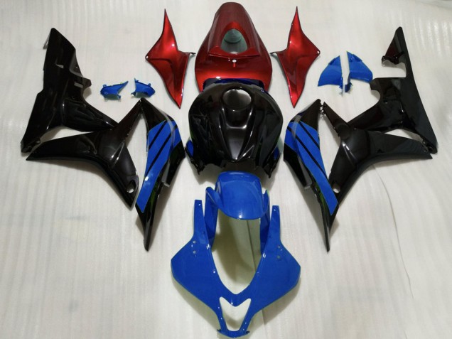 Honda CBR600RR Motorrad Verkleidung 2007-2008 - Rot Blau Glanzendes Schwarz