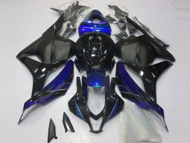 Honda CBR600RR Motorrad Verkleidung 2009-2012 - Blau Glanzendes Schwarz Matt Schwarz