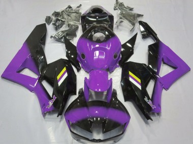 Honda CBR600RR Motorrad Verkleidung 2013-2023 - Lila Glanzendes Schwarz Weiss Gelb