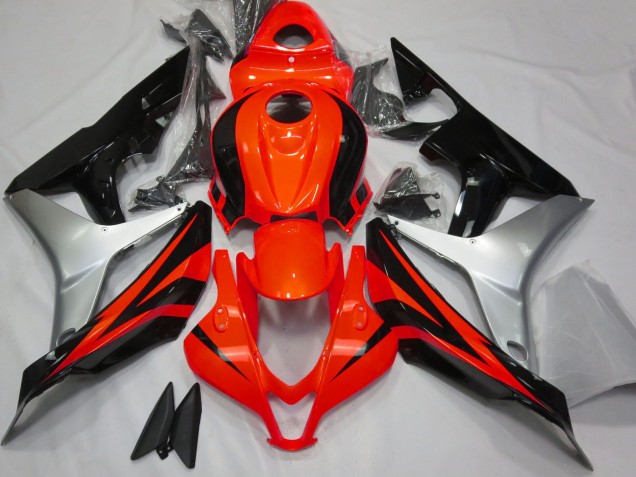 Honda CBR600RR Motorrad Verkleidung 2007-2008 - Silber Rot Glanzendes Schwarz OEM Stil