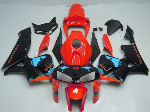 Honda CBR600RR Motorrad Verkleidung 2005-2006 - Rot Hellblau Schwarz Spritzer