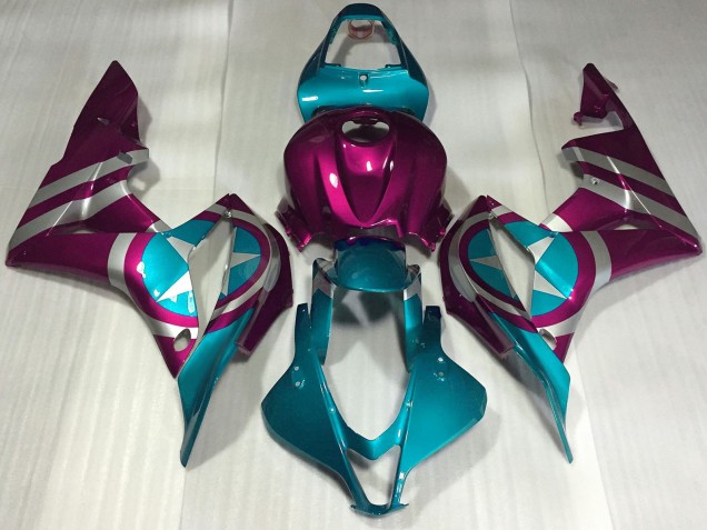 Honda CBR600RR Motorrad Verkleidung 2007-2008 - Rosa Blau Captain America