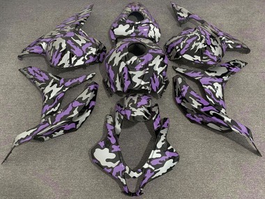 Honda CBR600RR Motorrad Verkleidung 2009-2012 - Lila Silber Camouflage