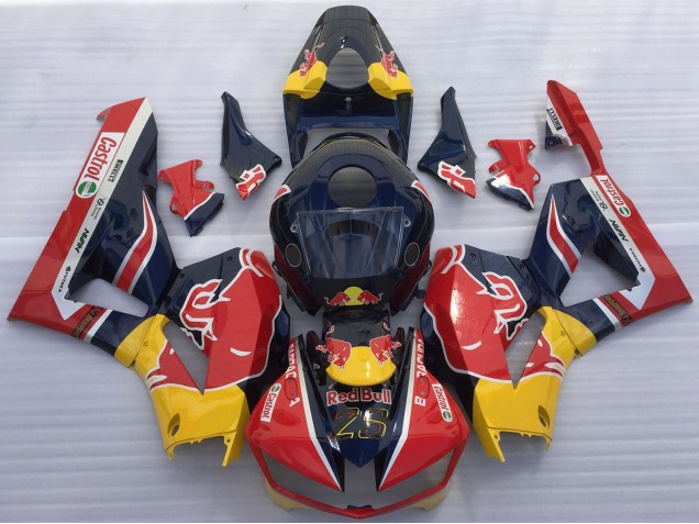 Honda CBR600RR Motorrad Verkleidung 2013-2023 - Dunkel Blau Gelb Red Bull