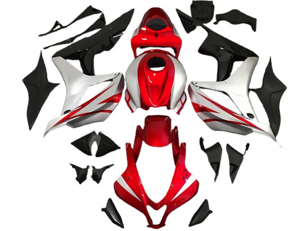 Honda CBR600RR Motorrad Verkleidung 2007-2008 - Silber Rot Glanzendes Schwarz OEM Stil