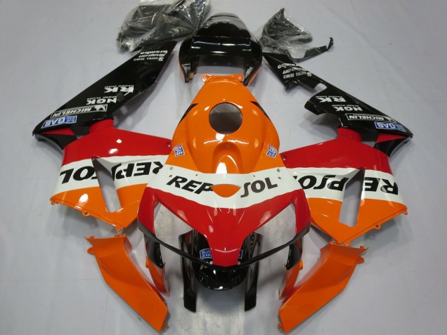 Honda CBR600RR Motorrad Verkleidung 2005-2006 - Orange Weiss Rot Glanzendes Schwarz Repsol