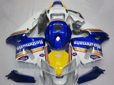 Honda CBR600RR Motorrad Verkleidung 2005-2006 - Weiss Blau Gelb Rothmans
