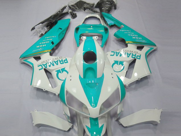 Honda CBR600RR Motorrad Verkleidung 2005-2006 - Weiss Blau Grun Pramac