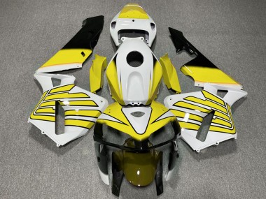 Honda CBR600RR Motorrad Verkleidung 2005-2006 - Gelb und Weiss Flugel