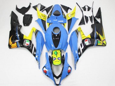 Honda CBR600RR Motorrad Verkleidung 2007-2008 - Hellblau Gelb Glanzendes Schwarz Hai
