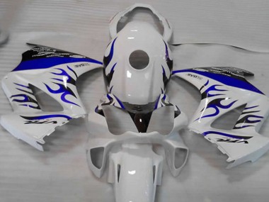 Honda VFR 800 Motorrad Verkleidung 2002-2013 - Weiss Blau Flamme