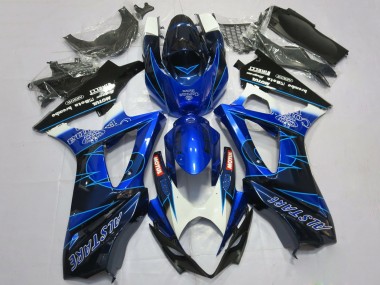 Suzuki GSXR 1000 Motorrad Verkleidung 2007-2008 - Blau Schwarz Corona