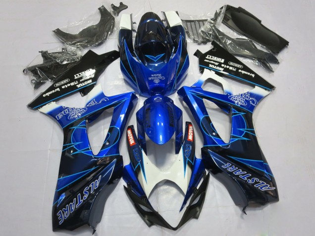 Suzuki GSXR 1000 Motorrad Verkleidung 2007-2008 - Blau Schwarz Corona