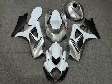 Suzuki GSXR 1000 Motorrad Verkleidung 2007-2008 - Weiss Silber Schwarz