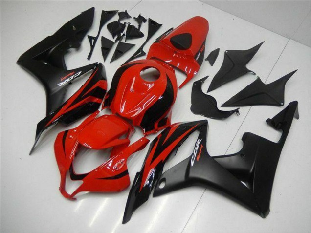 Honda CBR600RR Motorrad Verkleidung 2007-2008 - Rot Matt Schwarz mit Aufkleber