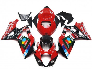 Suzuki GSXR 1000 Motorrad Verkleidung 2007-2008 - Rot Schwarz Blau Weiss Gelb