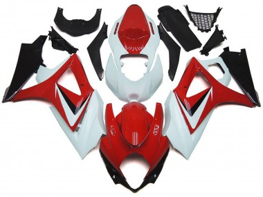 Suzuki GSXR 1000 Motorrad Verkleidung 2007-2008 - Weiss Rot Schwarz OEM Stil