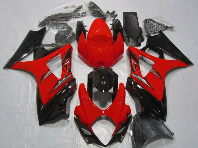 Suzuki GSXR 1000 Motorrad Verkleidung 2007-2008 - Rot Glanzendes Schwarz