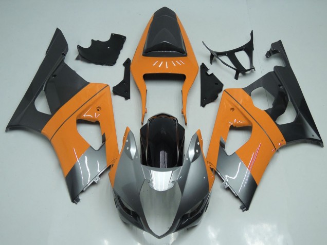 Suzuki GSXR 1000 Motorrad Verkleidung 2003-2004 - Hellorange Silber Schwarz