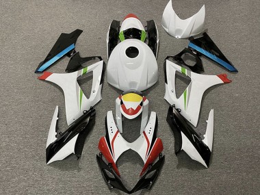 Suzuki GSXR 1000 Motorrad Verkleidung 2007-2008 - Weiss Rot Gelb Blau Schwarz Rennen