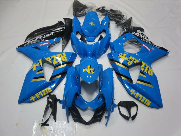 Suzuki GSXR 1000 Motorrad Verkleidung 2009-2016 - Blau Gold Schwarz Rizla