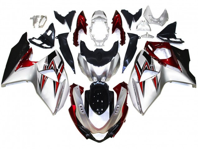 Suzuki GSXR 1000 Motorrad Verkleidung 2009-2016 - Silber Rot Schwarz