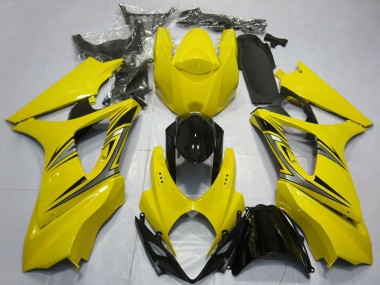 Suzuki GSXR 1000 Motorrad Verkleidung 2007-2008 - Gelb Glanzendes Schwarz OEM Stil