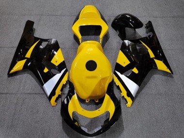 Suzuki GSXR 600 / GSXR 750 Motorrad Verkleidung 2001-2003 - Gelb Weiss Glanzendes Schwarz