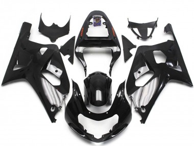 Suzuki GSXR 600 / GSXR 750 Motorrad Verkleidung 2001-2003 - Glanzendes Schwarz Silber