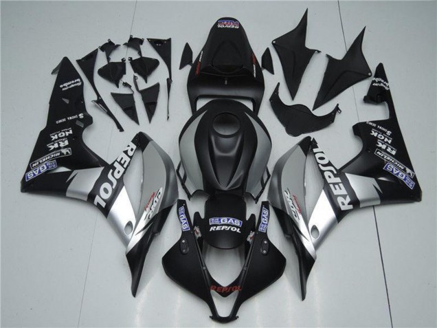 Honda CBR600RR Motorrad Verkleidung 2007-2008 - Matt Schwarz Silber Grau Repsol
